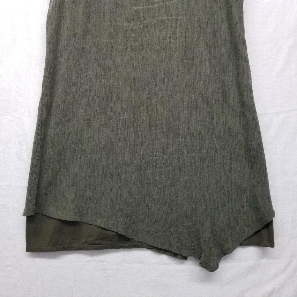 J. Jill Pure Jill Lagenlook Tank Dress XL Dark Olive Green Gauze Jersey layered - Picture 6 of 11